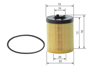 BOSCH 1 457 429 178 Yağ Filtresi | Eşdeğer: MANN HU 611/1 x | Opel / Saab