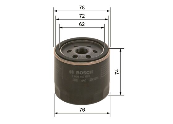 BOSCH F 026 407 078 Yağ Filtresi | Eşdeğer: MANN W 7008 | Ford / Volvo Cars