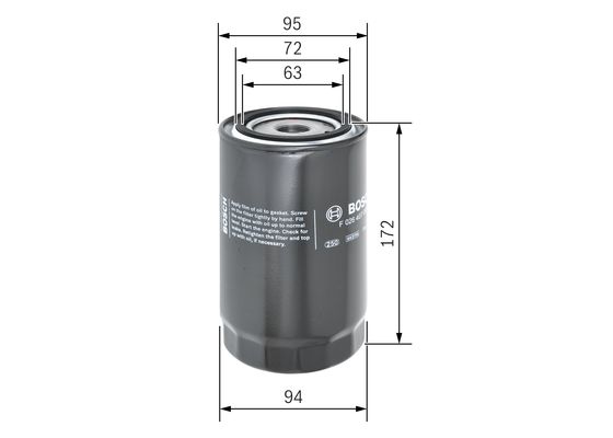 BOSCH F 026 407 081 Yağ Filtresi | Eşdeğer: MANN W 950/36 | Iveco