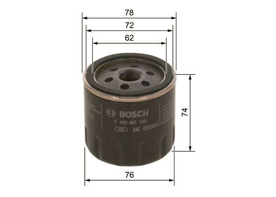 BOSCH F 026 407 143 Yağ Filtresi | Eşdeğer: MANN W 712/95 | VW / Skoda