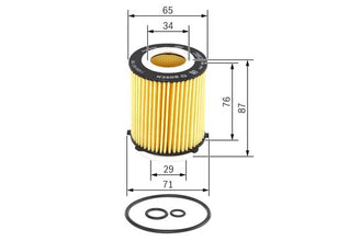BOSCH F 026 407 166 Yağ Filtresi | Eşdeğer: MANN HU 711/6 z | Mercedes-Benz / Infiniti