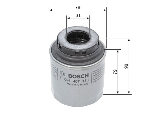 BOSCH F 026 407 183 Yağ Filtresi | Eşdeğer: MANN W 712/94 | VW / Skoda