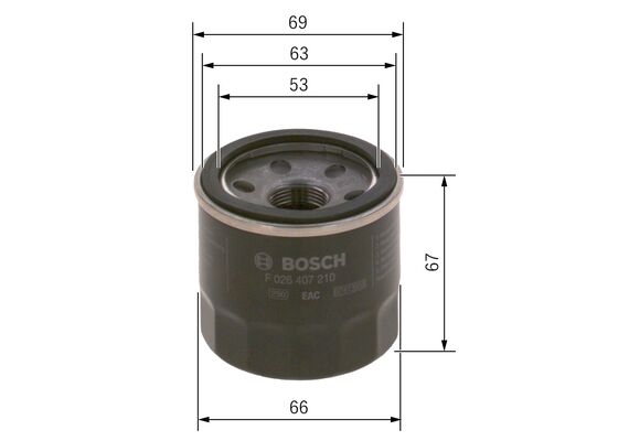 BOSCH F 026 407 210 Yağ Filtresi | Eşdeğer: MANN W 67/1 | KIA Motors / Suzuki
