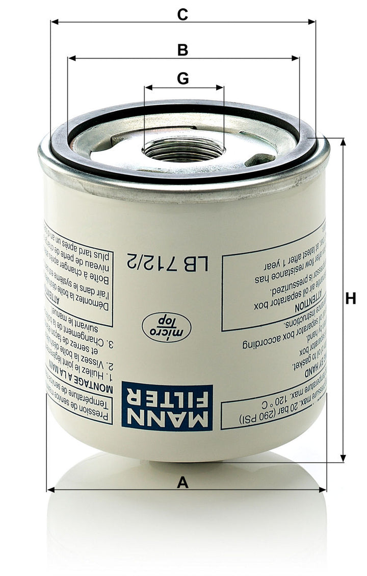 MANN-FILTER LB 712/2 Yağ Filtresi