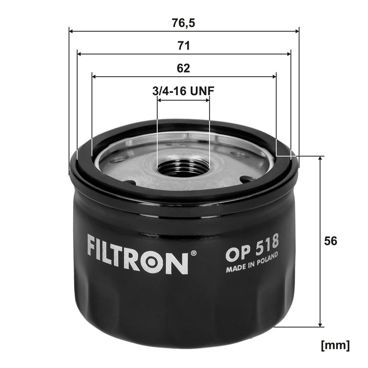 FILTRON OP 518 FİLTRE A.STOK (YAĞ-Agria; Ammann; Briggs&Stratton; Ferrari Tractors; Goldoni Tractors; Haulotte; John Deere)