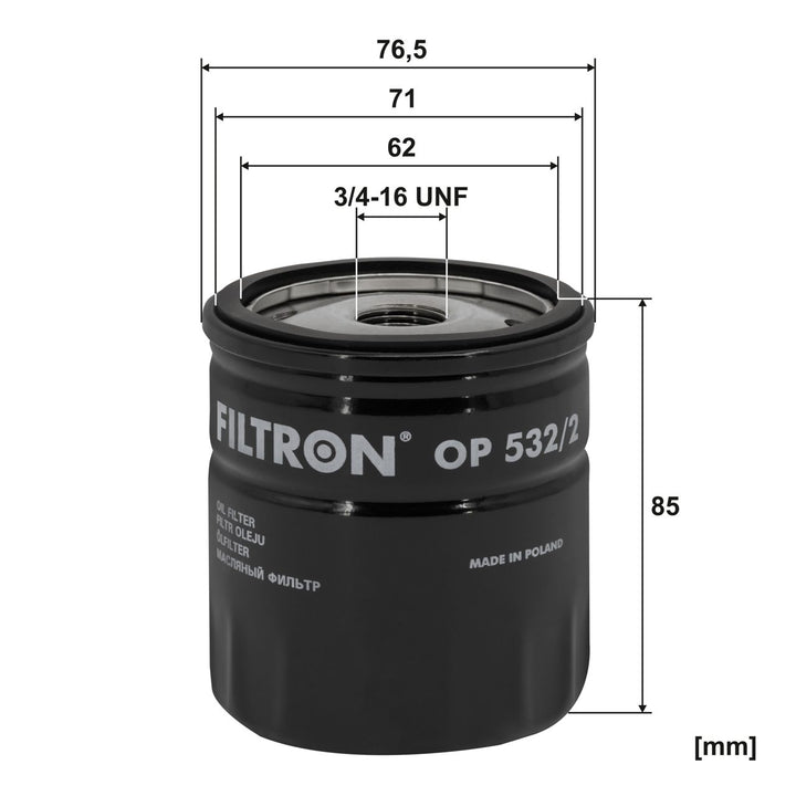 FILTRON OP 532/2 FİLTRE A.STOK (YAĞ-Focus Cabrio, Focus C-Max, Focus 2, Galaxy 2, Maverick 2, Mondeo 3 (00-07), Mondeo 4 (07-))