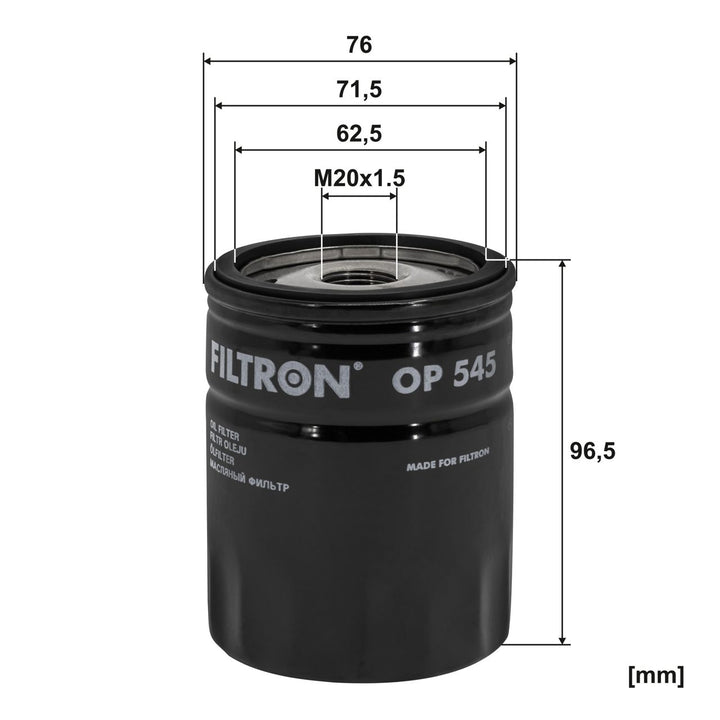 FILTRON OP 545 FİLTRE (YAĞ-Alfa Romeo; Citroen; Fiat Albea, Brava, Bravo, Cinquecento, Doblo I, Fiorino)