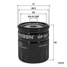 FILTRON OP 551 Yağ Filtresi | Eşdeğer: MANN W 712 | OPEL / MINI