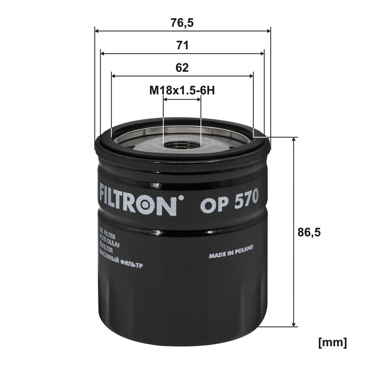 FILTRON OP 570 FİLTRE (YAĞ-Opel Astra G/H, Combo B, Corsa C, Meriva A, Signum, Tigra 2, 5ectra B/C, Zafira)