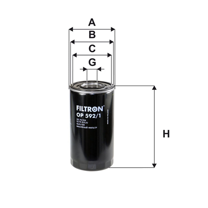 FILTRON OP 592/1 FİLTRE (YAĞ-Astra; 4eco 190, 220, 240, 260, 320, 330, Euro Cargo, Euro Star, Euro Tech, Euro Trakker)