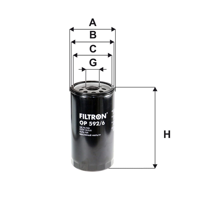 FILTRON OP 592/6 FİLTRE (YAĞ-Euro Rider;Renault Axer;Astra ADT,RD;New Holland CR,CX)