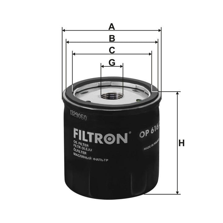 FILTRON OP 616/3 FİLTRE (YAĞ-Audi A3 (8V); Seat Leon 3, Mii; Skoda Citigo, Octavia 3, Volkswagen Golf 52, Jetta 4, Polo 5)