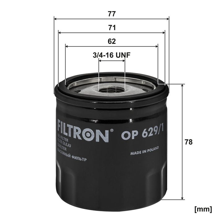 FILTRON OP 629/1 FİLTRE A.STOK (YAĞ-Ford C-Max, C-Max 2, Grand C-Max, Fiesta 5I (08-), Focus Cabrio, Focus C-Max, Focus)