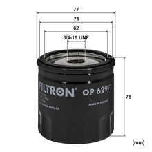 FILTRON OP 629/1 FİLTRE A.STOK (YAĞ-Ford C-Max, C-Max 2, Grand C-Max, Fiesta 5I (08-), Focus Cabrio, Focus C-Max, Focus)