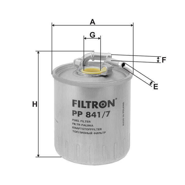 FILTRON PP 841/7 Yakıt Filtresi | Eşdeğer: MANN WK 842/23 x