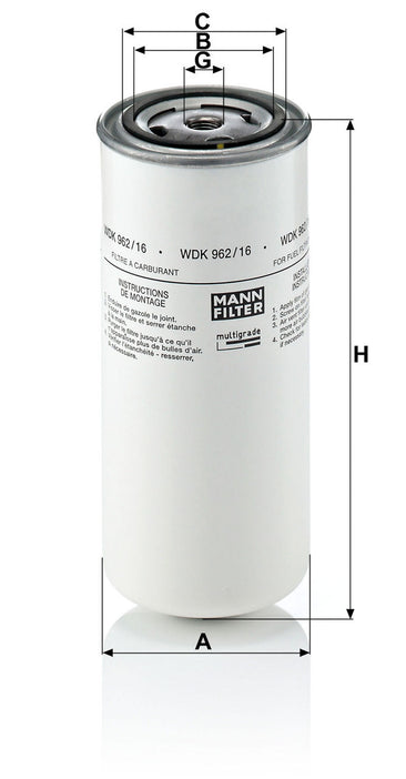 MANN-FILTER WDK 962/16 Yakıt Filtresi | Iveco EuroMover