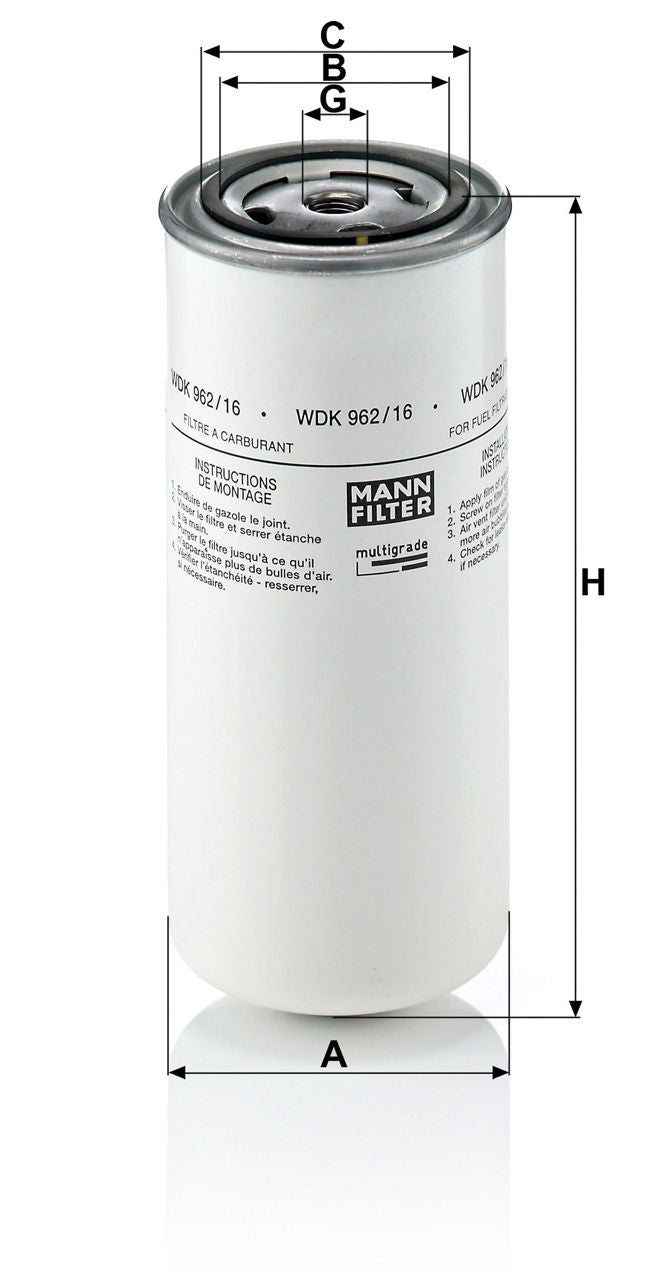 MANN-FILTER WDK 962/16 Yakıt Filtresi | Iveco EuroMover