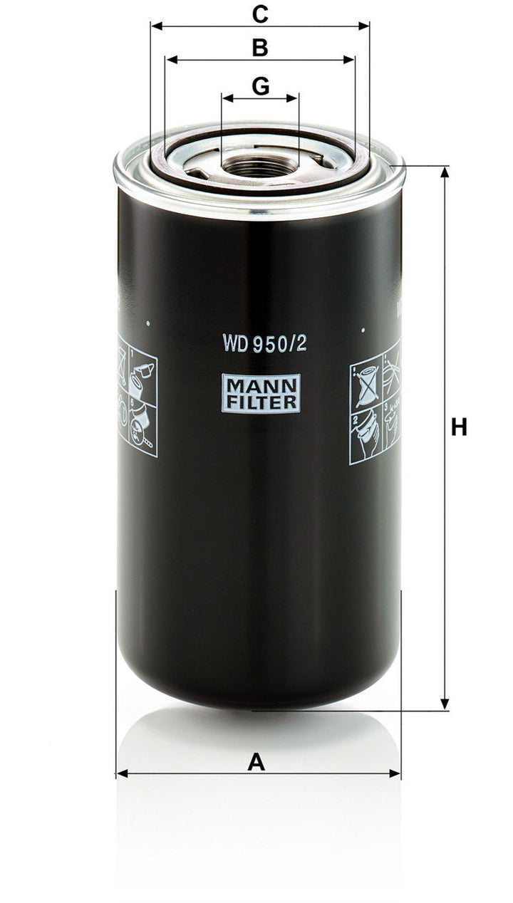 MANN-FILTER W D 950/2 Yağ Filtresi | Mega Tucano, Jaguar Lexion