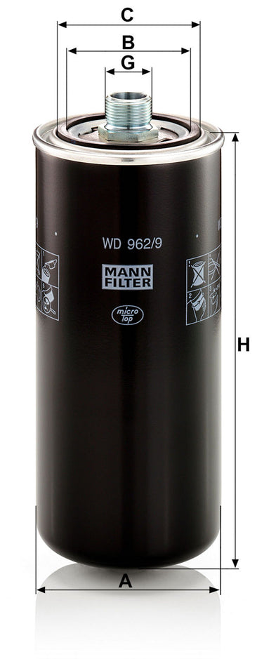 MANN-FILTER W D 962/9 Yağ Filtresi