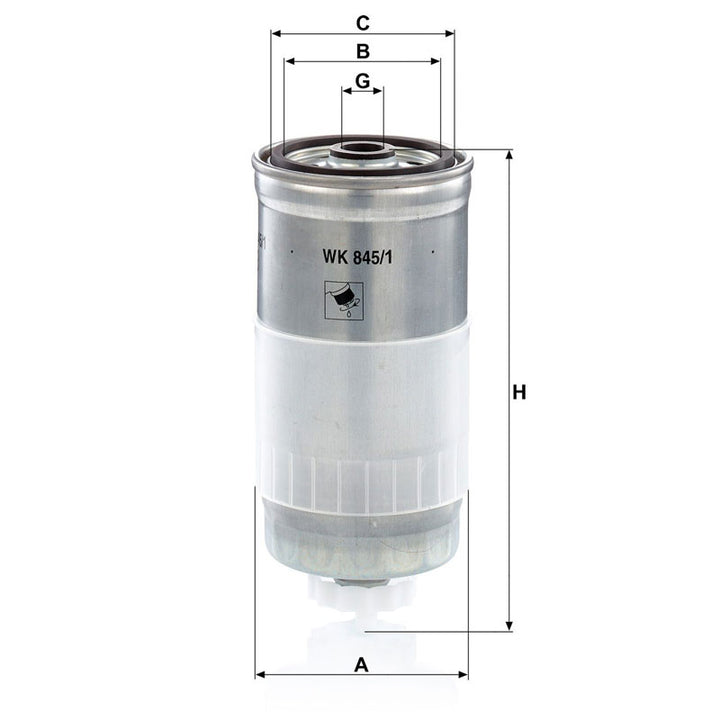 MANN-FILTER WK 845/1 Yakıt Filtresi | Audi A4, Volvo S70, VW Passat B5