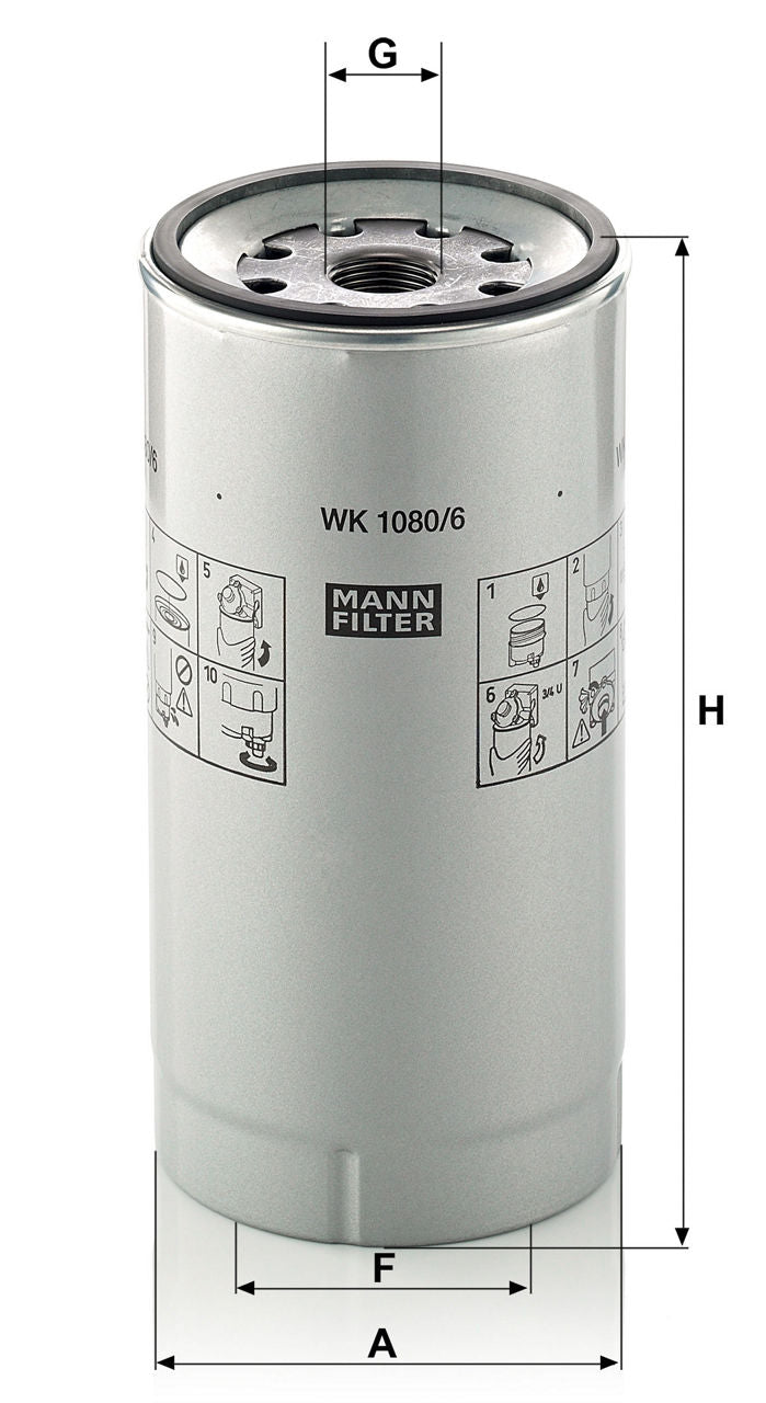 MANN-FILTER WK 1080/6 X Yakıt Filtresi | Mercedes Actros I MP2+MP