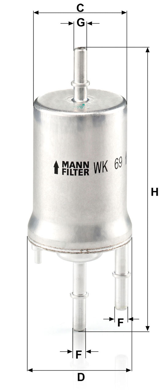 MANN-FILTER WK 69 Yakıt Filtresi | VW Amarok, Skoda Fabia II, Audi A1