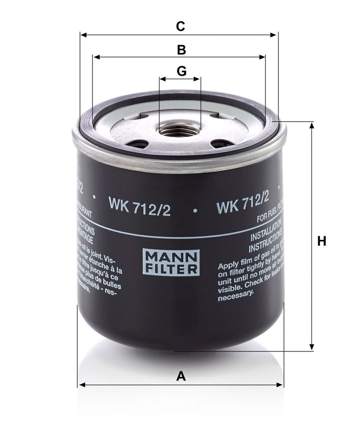 MANN-FILTER WK 712/2 Yakıt Filtresi | Microcar, Grecav, Iveco