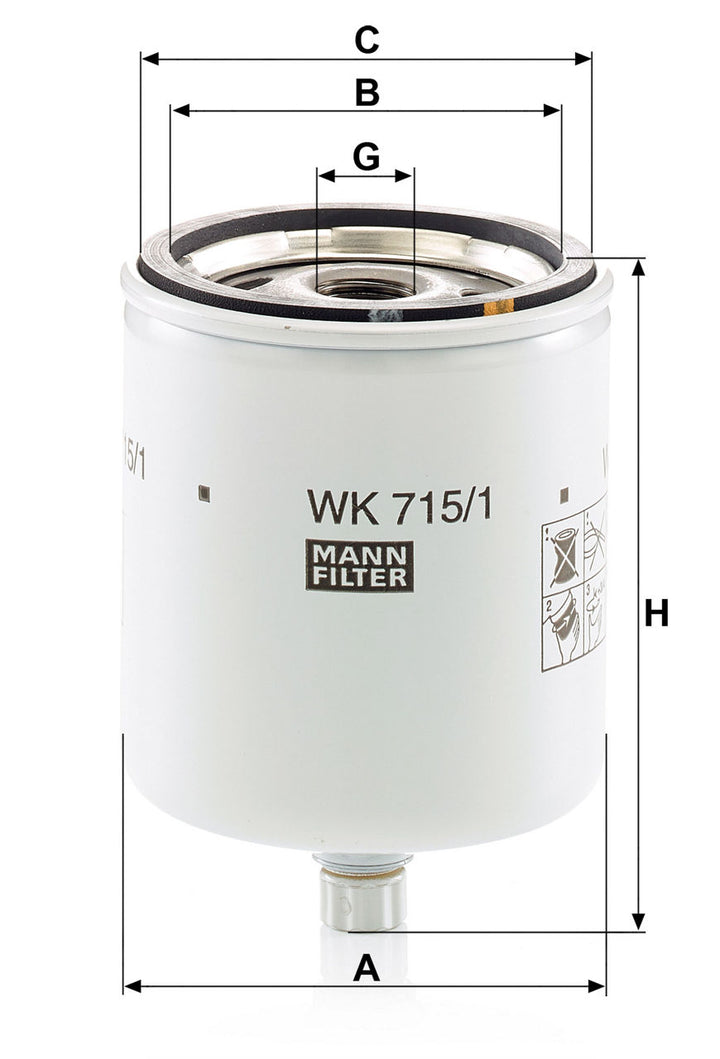 MANN-FILTER WK 715/1 x Yakıt Filtresi