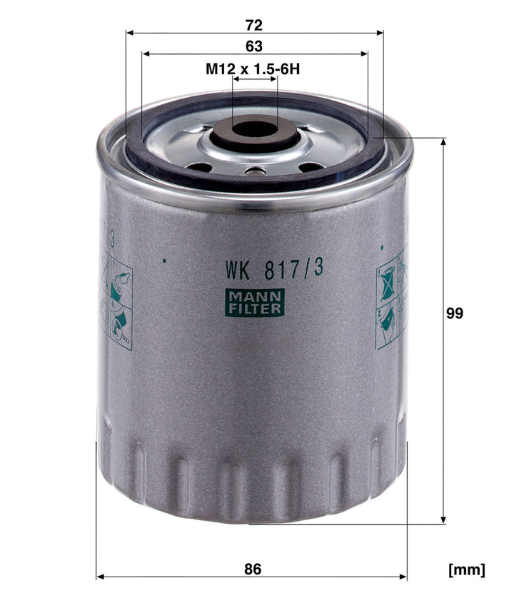 MANN-FILTER WK 817/3 X Yakıt Filtresi | Mercedes OM-Serie