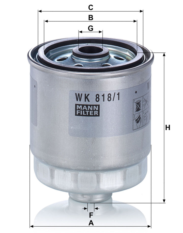 MANN-FILTER WK 818/1 Yakıt Filtresi | Hyundai Accent II