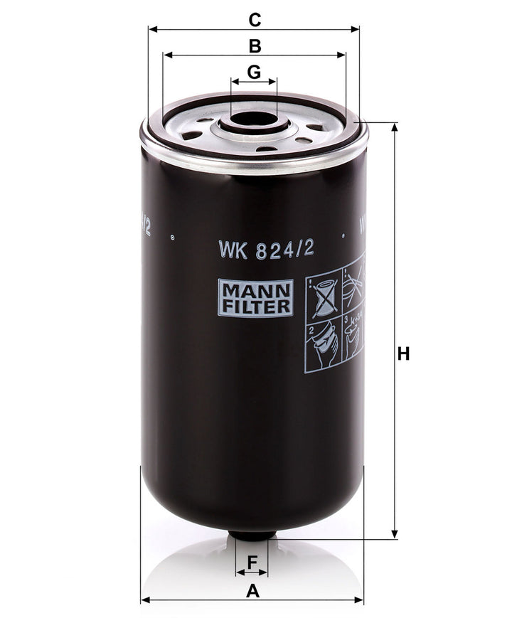 MANN-FILTER WK 824/2 Yakıt Filtresi | Hyundai Accent II