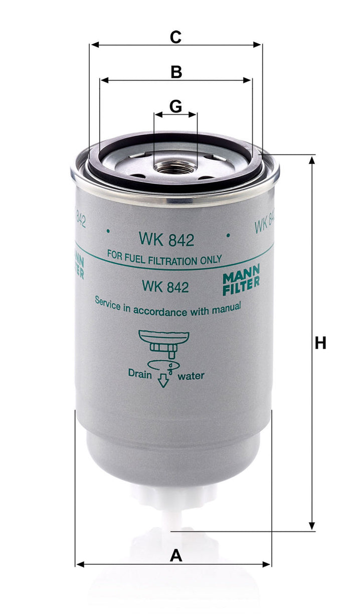 MANN-FILTER WK 842 Yakıt Filtresi | Lancia Thema, Ford A-Serie