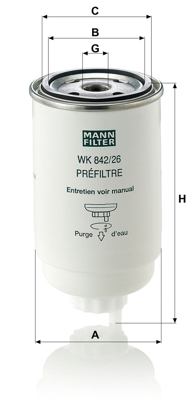 MANN-FILTER WK 842/26 Yakıt Filtresi