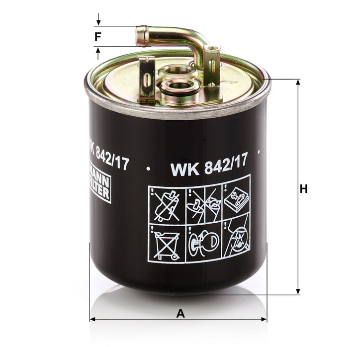 MANN-FILTER WK 842/17 Yakıt Filtresi | Mercedes A-Klasse