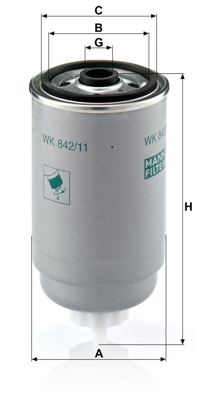 MANN-FILTER WK 842/11 Yakıt Filtresi | Audi, VW, Skoda