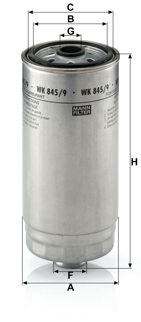 MANN-FILTER WK 845/9 Yakıt Filtresi