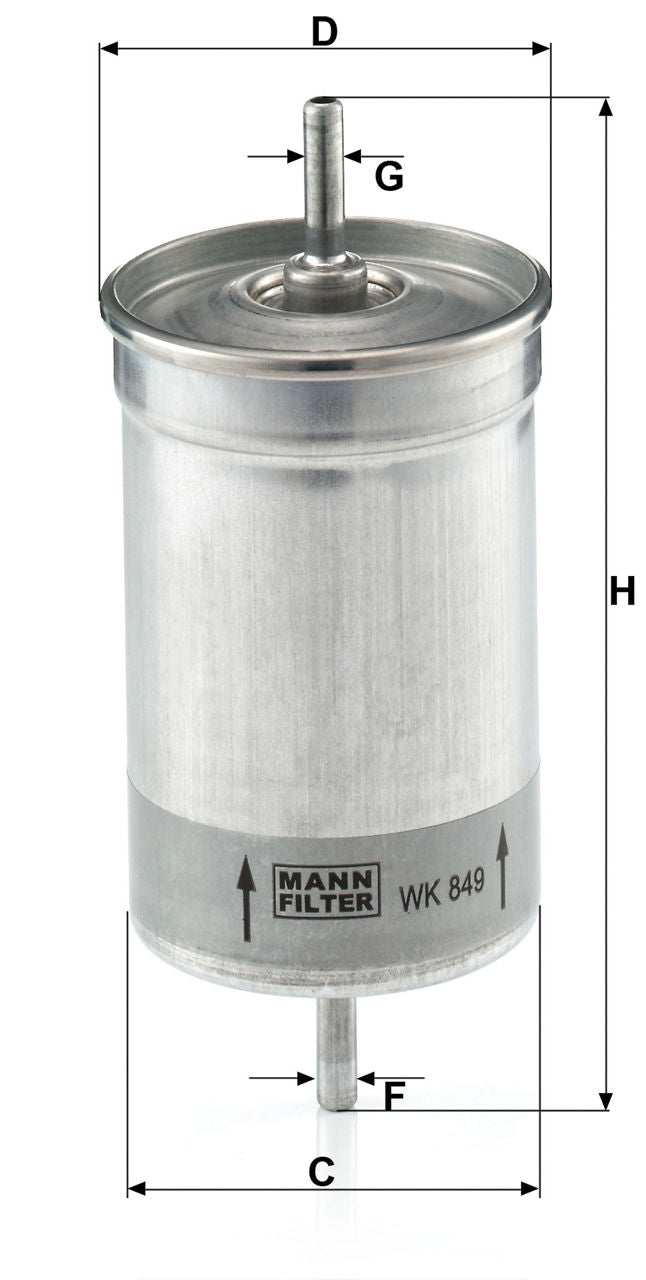MANN-FILTER WK 849 Yakıt Filtresi | Ford Cabriole, Volvo C70 I