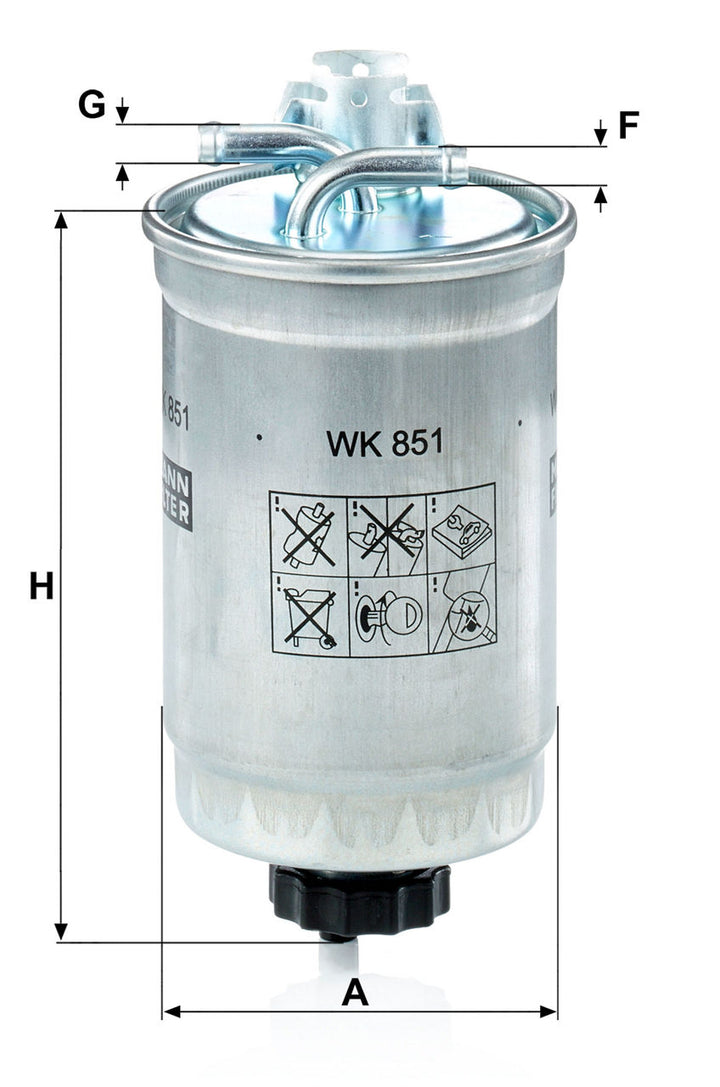 MANN-FILTER WK 851 Yakıt Filtresi | Ford Galaxy I