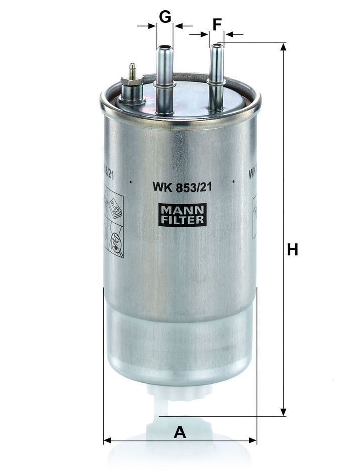 MANN-FILTER WK 853/21 Yakıt Filtresi | Fiat, Alfa, Citroen