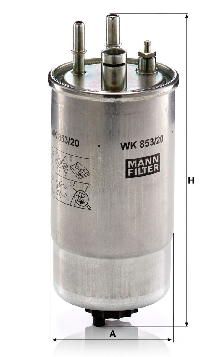 MANN-FILTER WK 853/20 Yakıt Filtresi | Fiat Doblò / Doblò C