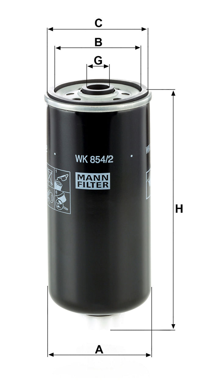 MANN-FILTER WK 854/2 Yakıt Filtresi | Jeep Cherokee II