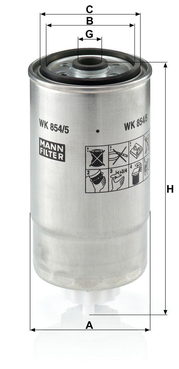 MANN-FILTER WK 854/5 Yakıt Filtresi | Lancia Lybra, Alfa Crosswagon Q4