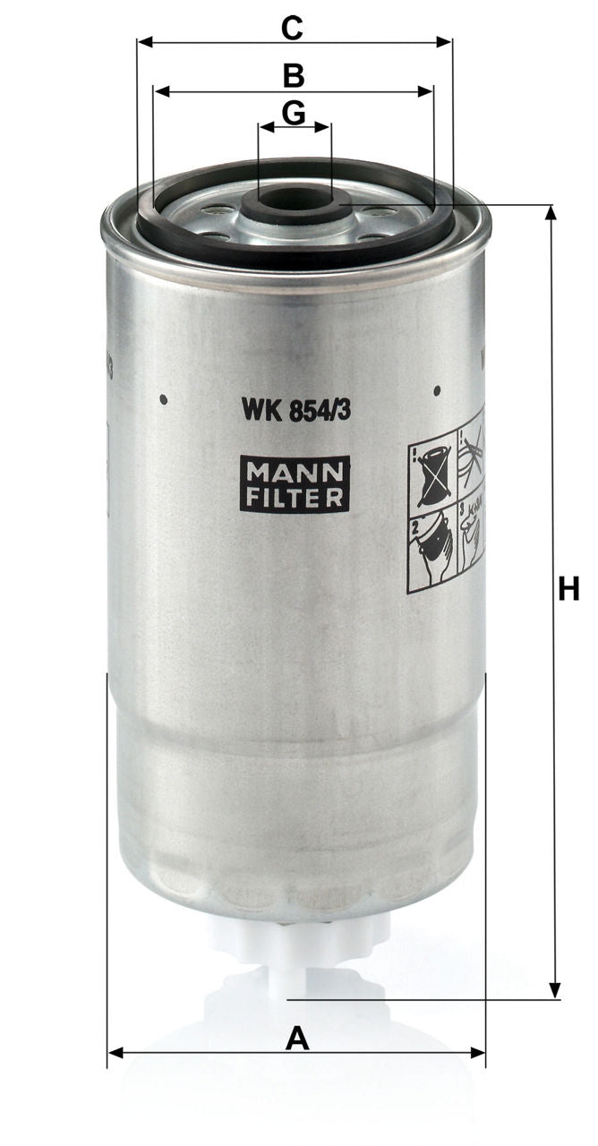 MANN-FILTER WK 854/3 Yakıt Filtresi | Alfa 147