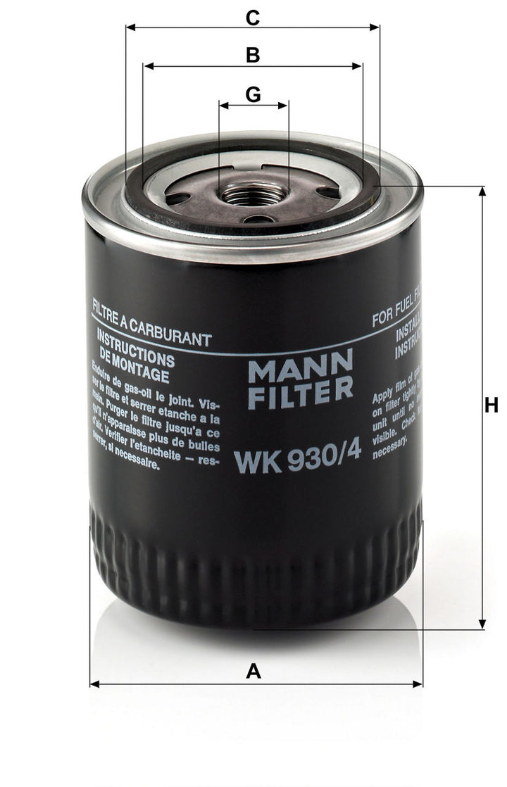 MANN-FILTER WK 930/4 Yakıt Filtresi | Iveco Zeta / TurboZet