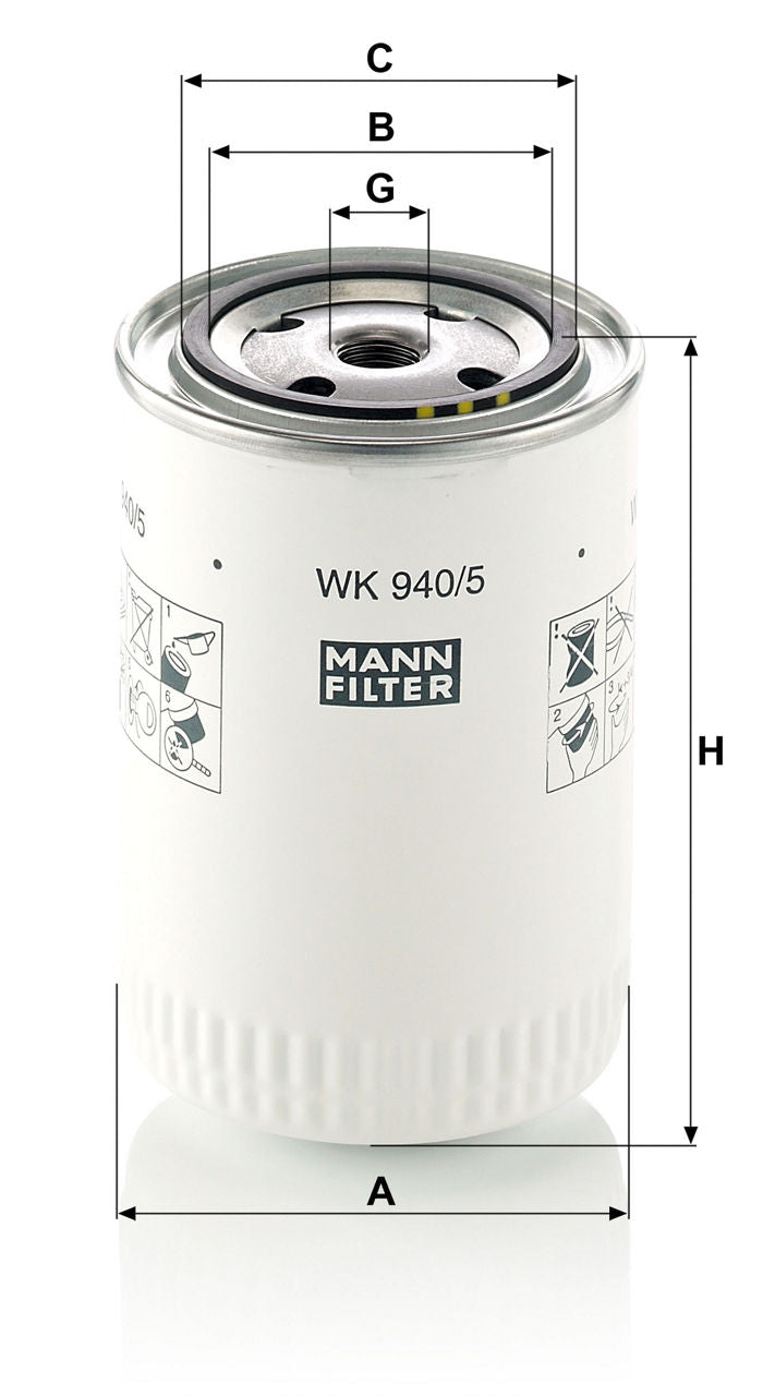 MANN-FILTER WK 940/5 Yakıt Filtresi | Iveco P / PA-Serie