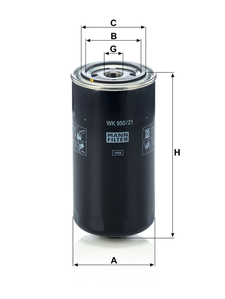 MANN-FILTER WK 950/21 Yakıt Filtresi | Iveco EuroCargo I