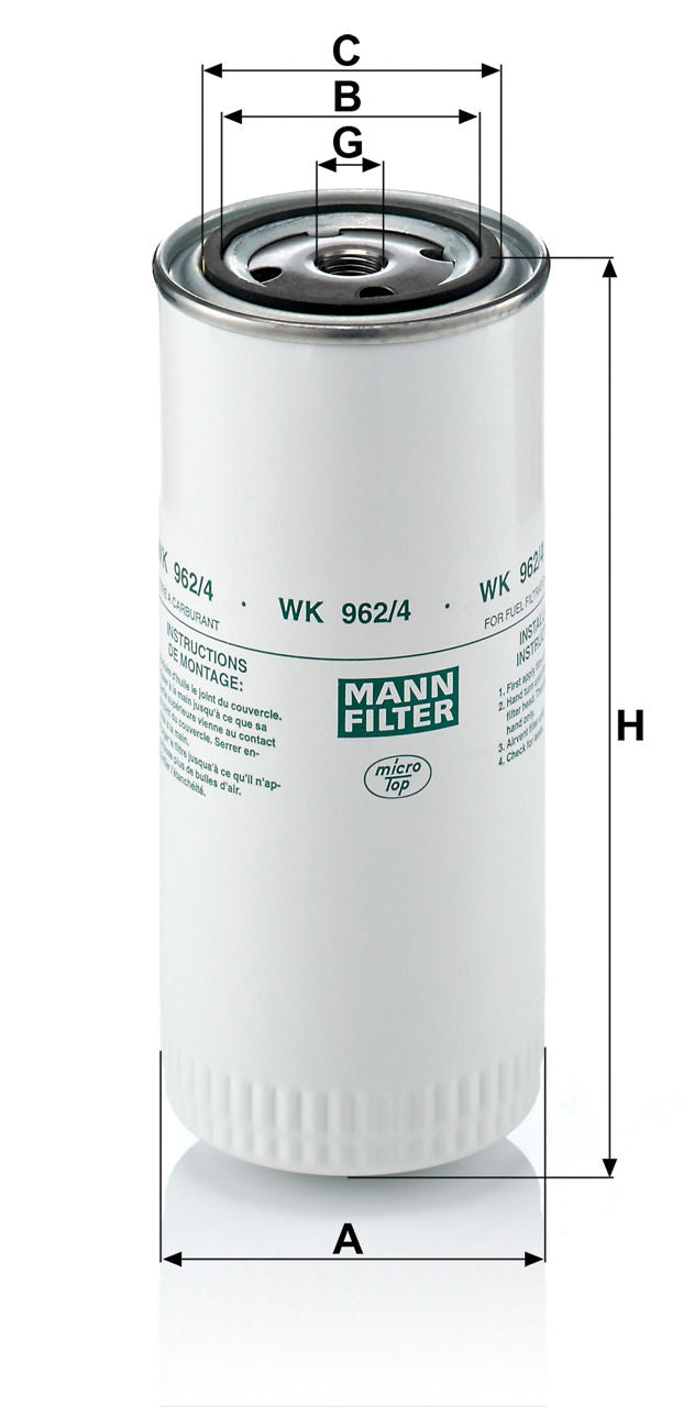 MANN-FILTER WK 962/4 Yakıt Filtresi | Mega DAF BUS