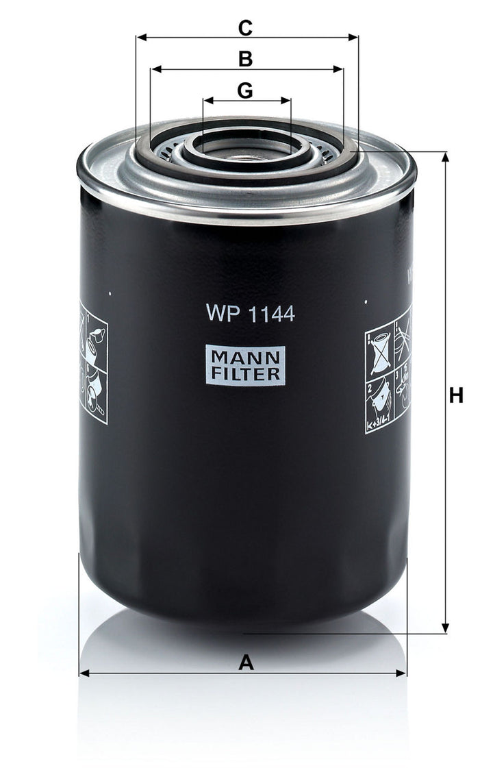 MANN-FILTER WP 1144 Yağ Filtresi | Fiat Argenta
