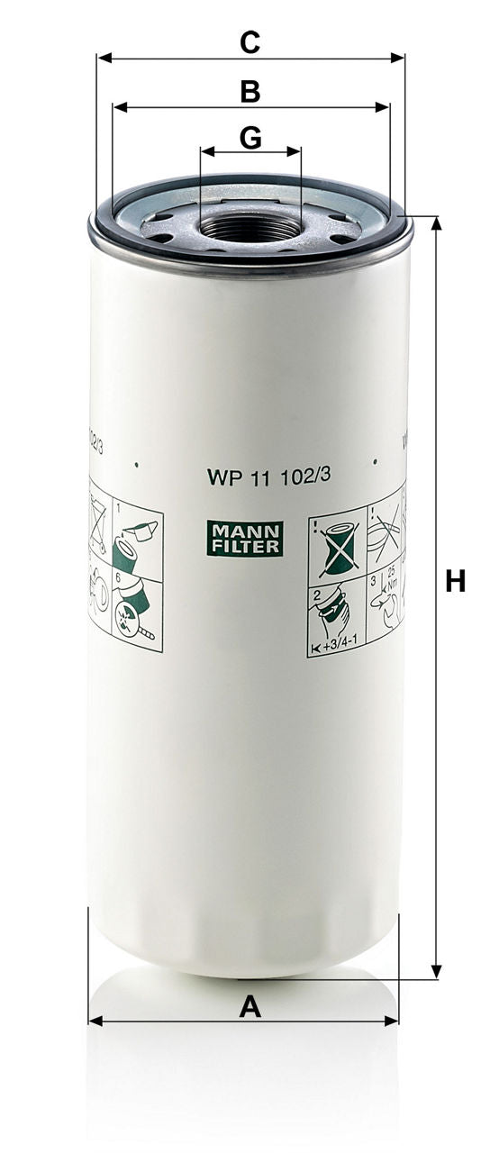 MANN-FILTER W P 11 102/3 Yağ Filtresi