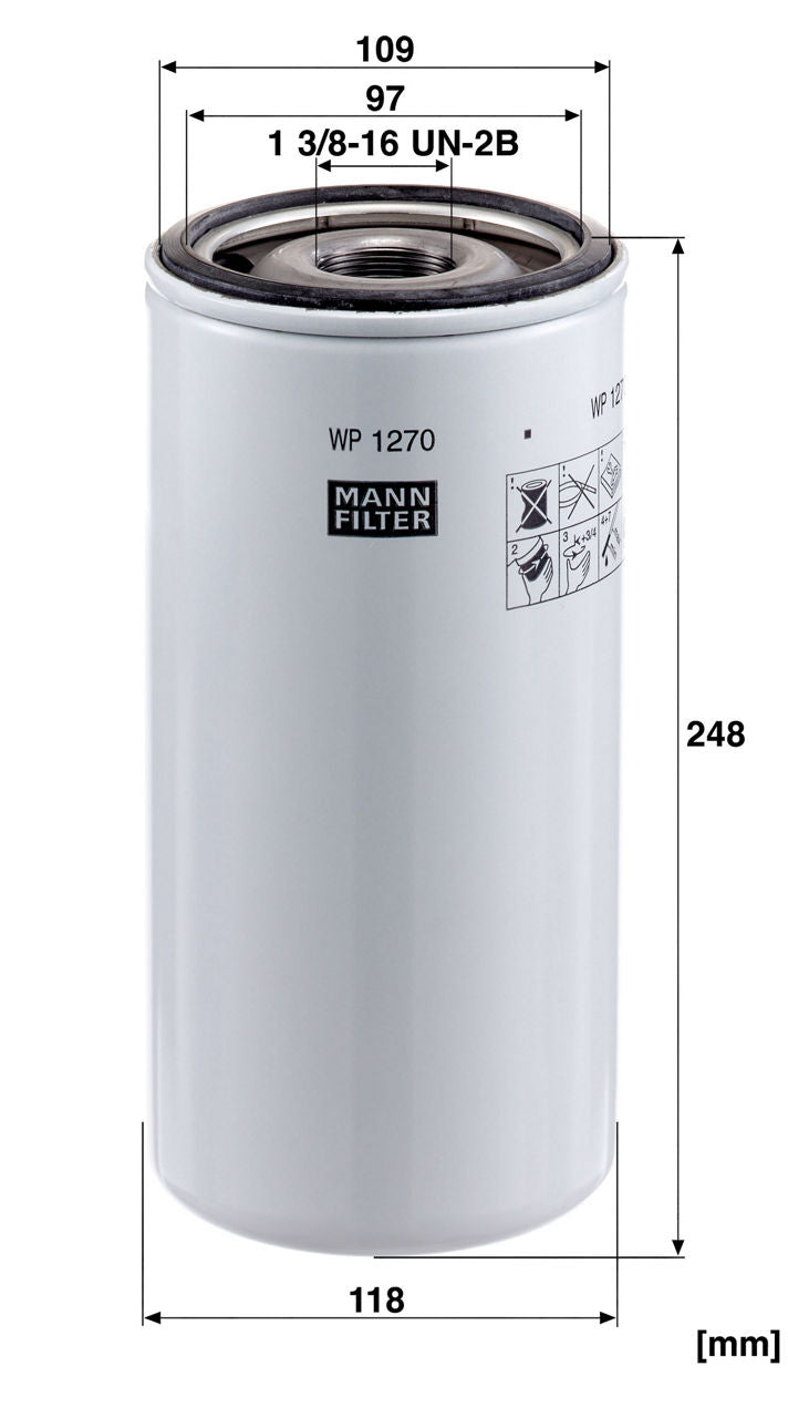 MANN-FILTER W P 1270 Yağ Filtresi | Ford Cargo